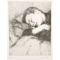 Celia paul united kingdom b1959 etching linda while sleeping 1992 signed and numbered 325 12 38 x 10 14 sheet