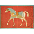 Hermes equestrian banner likely a display piece paris 1960s block printed canvas 36 x 55 12