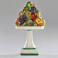 Italian painted and glazed ceramic fruit topiary ca 1960s marked 15 x 9 dia