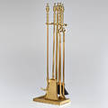 Virginia metals set of four fireplace tools on stand usa 1980s brass signed 33 x 10 x 7