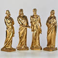 Biblical four brass figures depicting the four evangelists continental 20th c unmarked tallest 15 x 5 sq