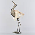 Binazzi foresto bird figure mid20th c conch shell silver plate brass signed 21 x 7 x 12