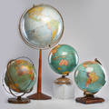 Crams universal replogle three tabletop globes and one floor globe usa ca 1950s mixed metals paper each with manufacturer label floor globe 36 x 17 dia