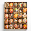 Czechoslovakian decorated eggs twentyfour handpainted in various motifs earlymid 20th c each 2 14 x 1 12 dia provenance private collection connecticut acquired from the collection of