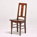 English arts  crafts side chair ca 1910 mahogany and hardwood inlay unmarked 38 x 17 x 17 12