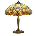 J a whaley  co patinated metal lamp base married to a contemporary leaded slag glass shade usa ca 1910s unmarked 23 x 20 dia