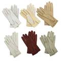 Six pairs hermes ladies gloves cream crochet with suite trim size 6 12 burgundy calfskin size 7 grey suede size 6 12 tan suede size 7 12 light grey woven suede with suede trim size 7 lig
