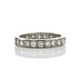 Cartier diamond platinum eternity band 22 fine brilliant cut diamonds approx 154 cts tw french control mark cartier paris worn  possibly 09364 size 6 12 3 dwt in white kidskin pouch