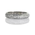 Art deco diamond platinum eternity band bead set oec diamonds approx 24 cts tw engraved edges size 6 17 dwt property from the collection of gray davis boone