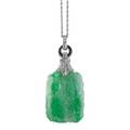 Tiffany  co jadediamondonyx platinum pendant vegetal carved jade panel 1 x 34 suspends from diamond and onyx calibre links ca 1930 marked tiffany  co scratched mark mw later 14k gold