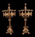 Pair of Ecclesiastical Brass Candlesticks