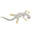 Diamond 18k gold salamander brooch garavelli naturalistic salamander in the edwardian style pave set rbc diamonds 450 cts tw on 18k white gold body with yellow gold extremities ruby eyes mark