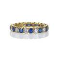 Boucheron diamond sapphire 18k gold eternity band 12 rbc diamonds approx 120 cts tw 12 rbc sapphires approx 135 cts tw marked boucheron london marks for 18k gold 1978 size 7 21 dwt