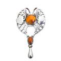 Early georg jensen silver and amber brooch 2 830 silver designed by georg jensen 1904 produced 19151927 3 12 x 2 274 gs
