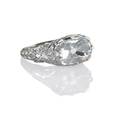 Belle epoque cushion cut diamond platinum ring oval diamond approx 20 cts laterally set in engraved platinum ca 1915 size 6 3 dwt property from the collection of gray davis boone