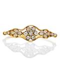 Victorian omc diamond flower head bracelet seven diamond floriform cluster with diamond quatrefoils accents in prong settings approx 7 cts tw 18k yg accommodates 6 12 112 dwt property from