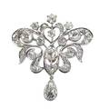 Belle epoque diamond arabesque pendantbrooch bright oec and omc diamonds approx 690 cts tw in scrolling platinum topped 14 yg ca 1900 unmarked 1 78x 1 78 103 dwt