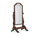 Victorian cheval mirror mahogany with carved design mid 19th c 66 12 x 31 x 23 12