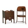 Georgian style furniture three each in mahogany including one bedside cabinet one washstand and one pembroke dropleaf table 18th19th c largest 41 x 20
