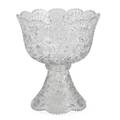 American cut glass punch bowl etched floral all over design early 20th c 17 x 14