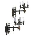 Pair of ebonized bronze sconces five light and electrified 19th c 15 x 16 x 7 12