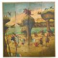 Painted alice in wonderland screen four painted panels depicting the fairytale 20th c 67 x 57 panel 16
