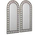 Pair of neoclassical style mirrors painted metal with divided boarder 20th c 67 12 x 31