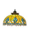 Arts and crafts leaded glass chandelier abstract floral design 20th c 15 x 22