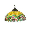 Arts and crafts leaded glass chandelier jeweled floral decoration in leaded glass 20th c 15 x 24