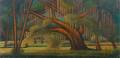 L Edwardson New Orleans Live Oak Oil on Board