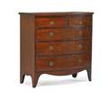 Hepplewhite chest of drawers mahogany with two over three graduated drawers on french feet 18th c 41 x 41 x 20 12