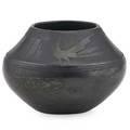 Maria and julian martinez blackware jar san ildefonso blackware with bird and feather decoration early 20th c 6 12 x 9