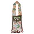 Chippewa beaded bandolier elaborate great lakes region floral design on cloth bag early 20th c 44 x 14