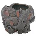 Meiji bronze vase sculptural elephant design late19th early 20th c 6 12 x 8