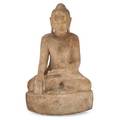 Thai sandstone figure a buddha in the lotus position 19th c 15 12 x 10 x 7