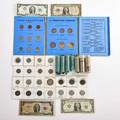 Us coins and currency approx 225 pcs including 1803 half cent 1804 half cent 1833 10c 400 face wartime 5c 400 face 10c etc