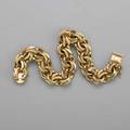 14k yellow gold fancy curb link bracelet substantial link made to accommodate charms 12 x 7 12 ca 1965 323 dwt