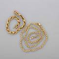 14k yellow gold rope neck chain and bracelet v spring clasp with safety at closure on both necklace 22 bracelet 8 175 dwt tw