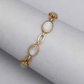 Gold and moonstone link bracelet seven oval moonstone cabochons join oval links at least 14k gold ca 1930 6 38 83 dwt