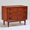 Danish style threedrawer chest 1960s walnut unmarked 30 x 36 x 18 12