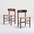 Borge mogensen fdb two shaker side chairs j39 denmark 1940s stained oak paper cord seats unmarked 29 12 x 19 x 17