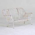 Russell woodard sculptura settee usa 1960s enameled iron unmarked 28 x 53 x 30