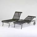 Russell woodard pair of adjustable lounge chairs usa 1950s enameled iron unmarked taller as shown 37 12 x 27 12 x 72