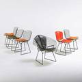 Harry bertoia knoll international six chairs five side one diamond new york 1960s enameled steel upholstery several with manufacturers label diamond 30 12 x 33 x 29