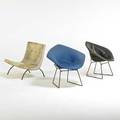 Harry bertoia milo baughman three chairs two knoll diamond one thayer coggin lounge new york nc 1960s enameled steel wool and vinyl unmarked diamond chair 31 x 34 x 28