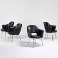 Eero saarinen knoll international four armchairs usa 1950s chromed steel vinyl unmarked 31 12 x 26 x 23 12