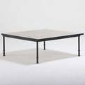 Designer mosaic top coffee table 20th c enameled steel tile unmarked 19 x 46 12 sq