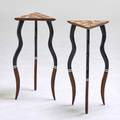 Robert trotman pair of side tables rosewood maple enameled wood inscribed 8279 26 x 15 dia