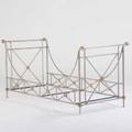 Style of maison jansen campaign style daybed frame by paul m jones ny 1970s matte chromed steel brass unmarked 40 x 86 x 37
