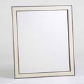 Paul frankl wall mirror with stained wood and painted cork frame unmarked 45 x 39 sq